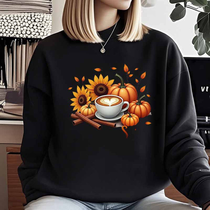 Sweatshirt pour femmes avec motif automnal et impression spéciale