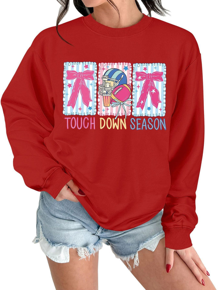 Sweat-shirt pour femmes avec motif football créatif et coupe décontractée