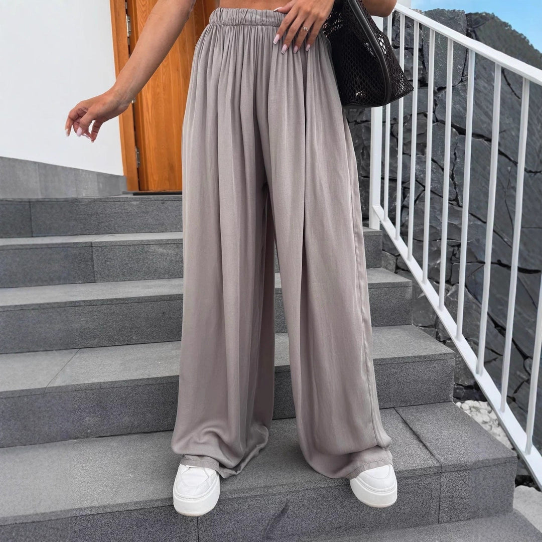 Pantalon Palazzo aérien pour femmes avec taille élastique et coupe ample