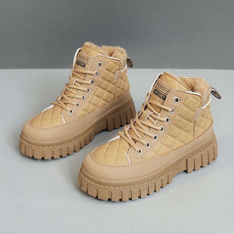 Bottes d'hiver élégantes pour femmes avec semelle antidérapante et doublure douillette