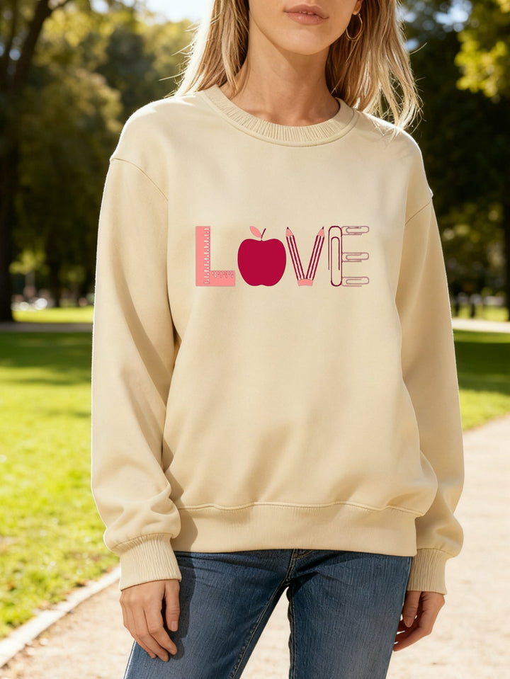 Sweat-shirt pour femmes avec un motif Love créatif