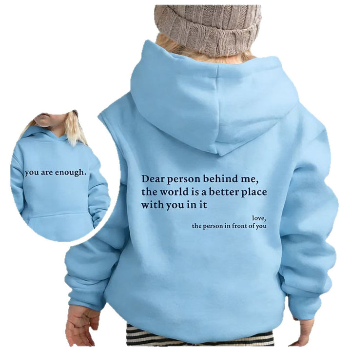Sweat à capuche pour femmes avec inscription motivante et coupe décontractée