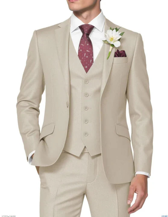 Costume de mariage trois pièces pour hommes | Été