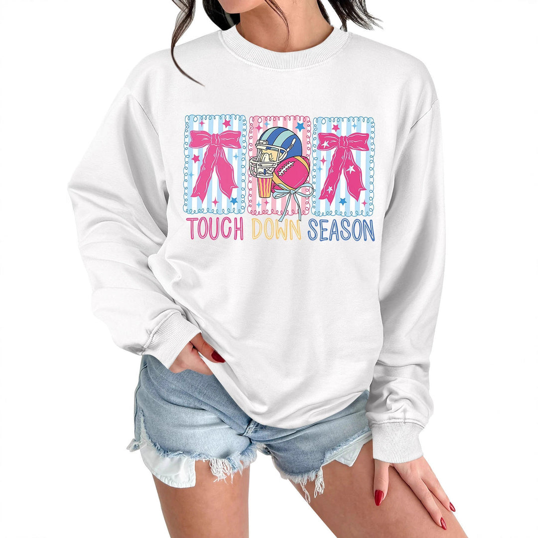 Sweat-shirt pour femmes avec motif football créatif et coupe décontractée
