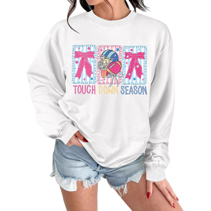 Sweat-shirt pour femmes avec motif football créatif et coupe décontractée