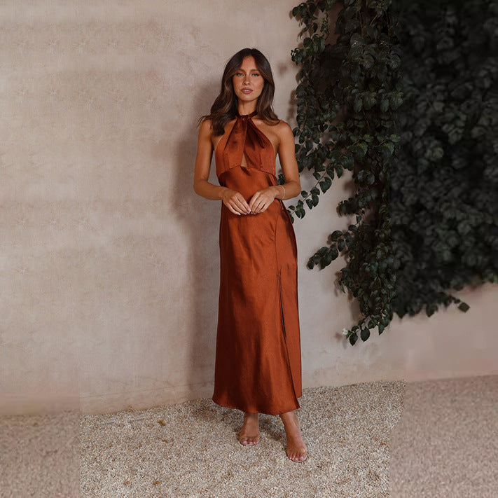 Robe de soirée maxi à dos nu pour femmes