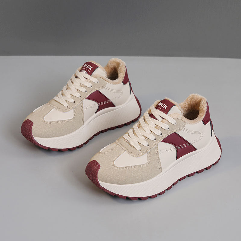 Baskets montantes sportives pour femmes avec doublure en polaire chaude
