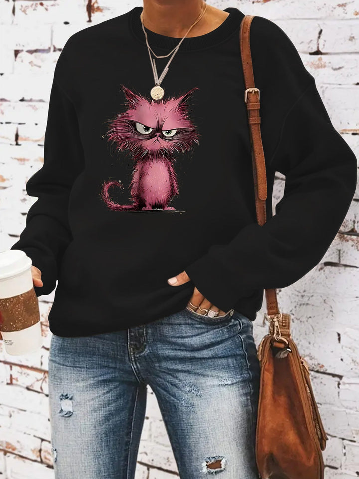 Sweatshirt pour femmes avec motif créatif de chat