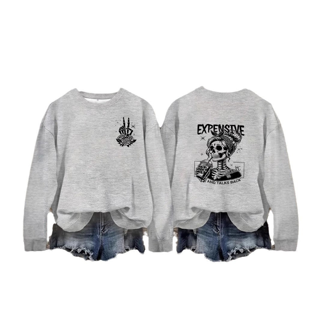 Sweat-shirt pour femmes avec motif créatif et coupe décontractée