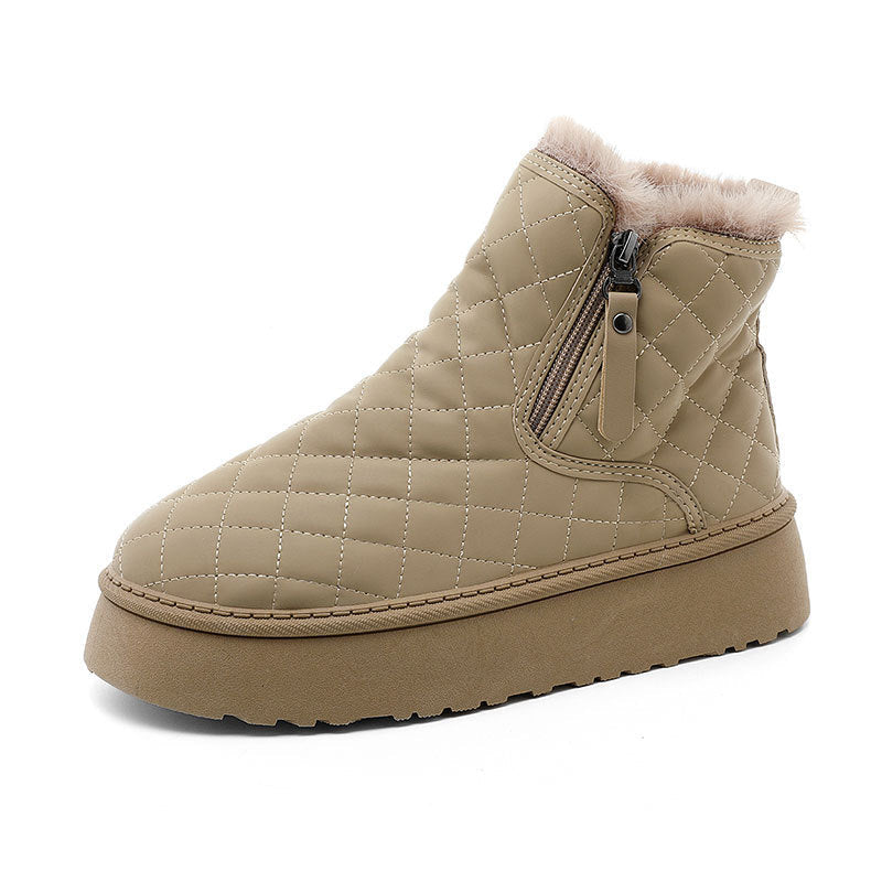Bottines pour femmes avec doublure chaude et fermeture éclair innovante