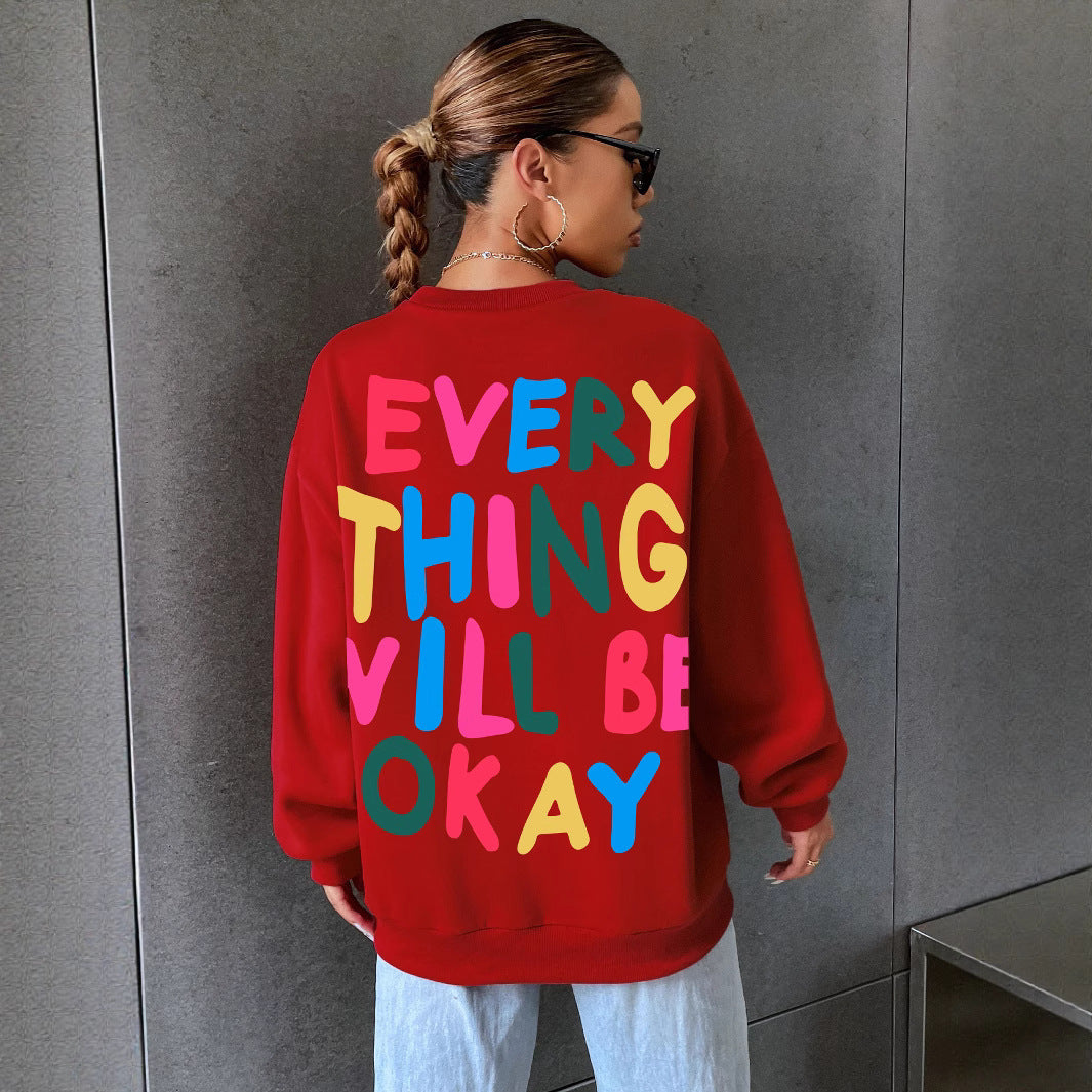 Sweatshirt pour femmes avec inscription colorée
