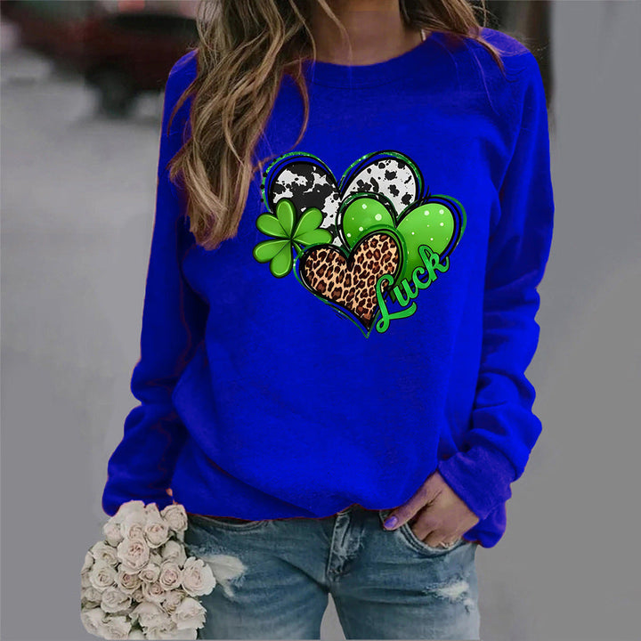 Sweatshirt pour femmes avec un design créatif en forme de cœur et un motif accrocheur