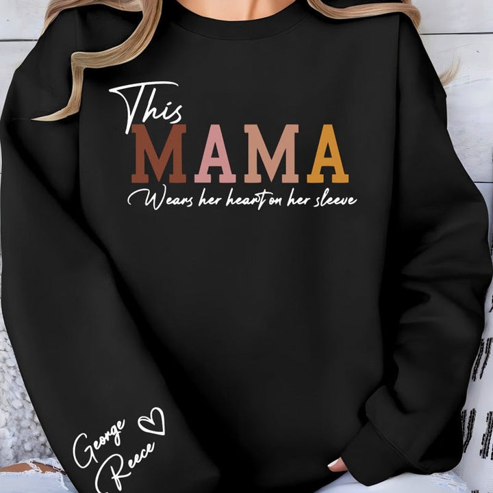 Sweat-shirt pour femmes avec impression inspirante "Mama" et coupe confortable