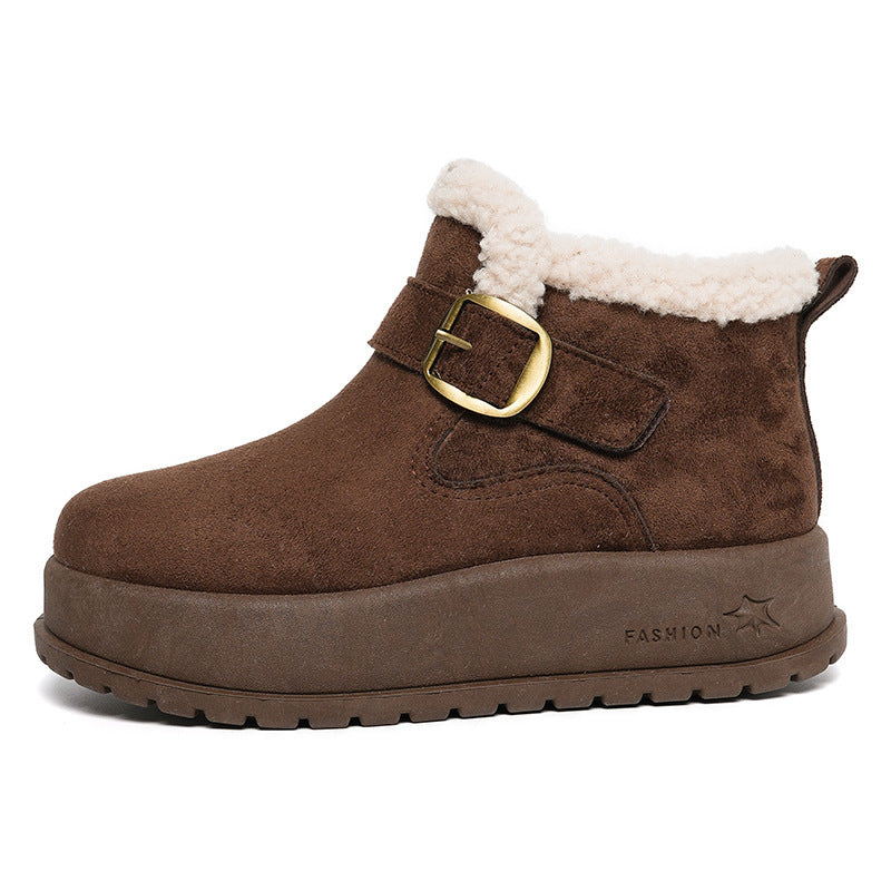 Bottes d'hiver pour femmes avec doublure intérieure en polaire de haute qualité et boucle à la mode