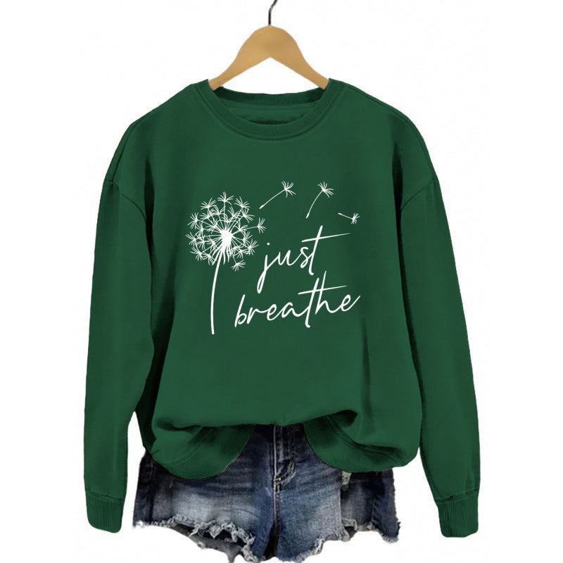 Sweat-shirt pour femmes avec un motif de pissenlit inspirant
