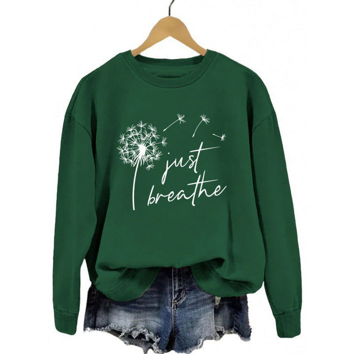 Sweat-shirt pour femmes avec un motif de pissenlit inspirant