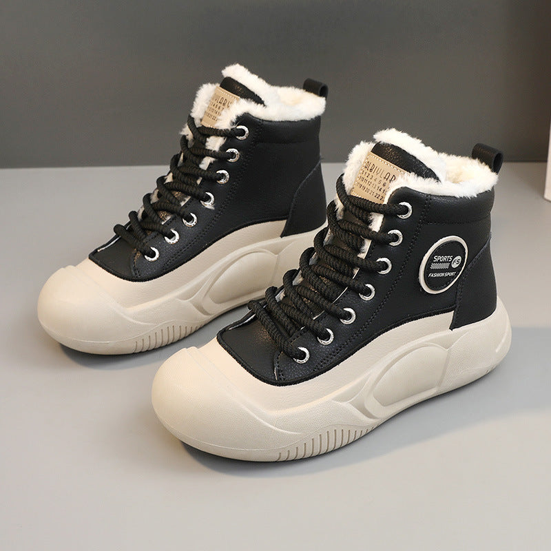 Baskets d'hiver pour femmes ultra confortables avec doublure en polaire isolante