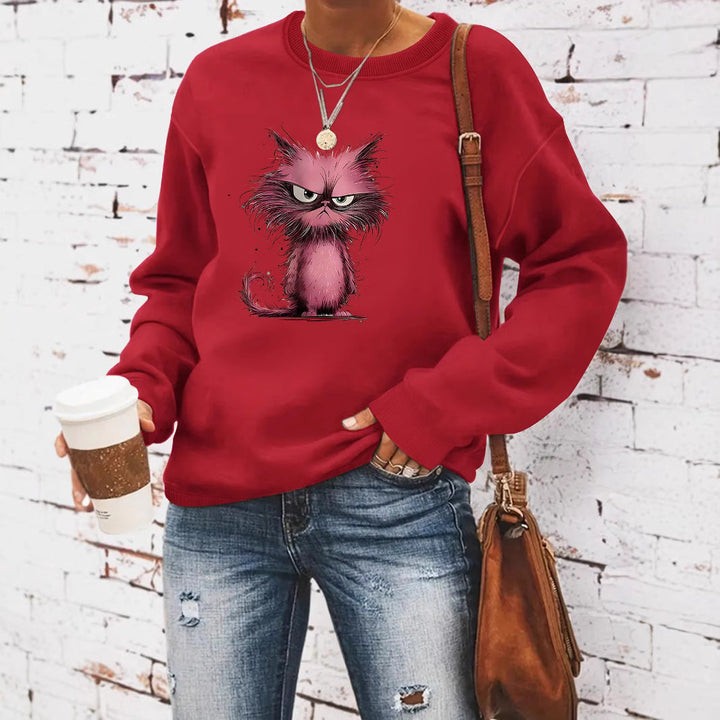 Sweatshirt pour femmes avec motif créatif de chat