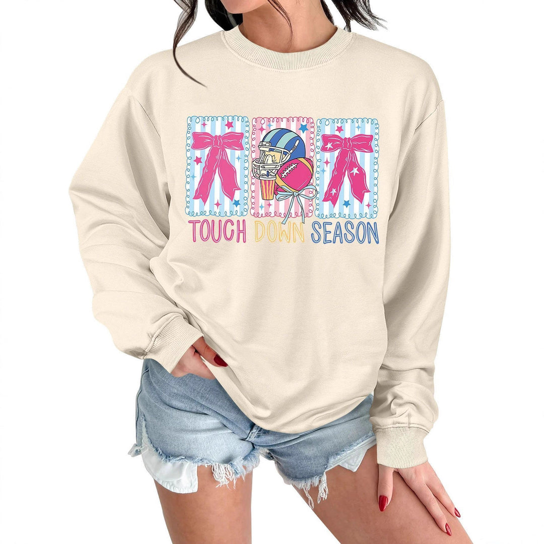 Sweat-shirt pour femmes avec motif football créatif et coupe décontractée