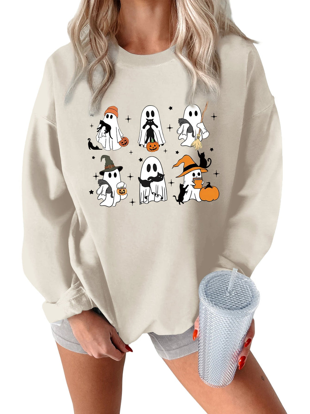 Sweat-shirt pour femmes avec motif d'horreur créatif