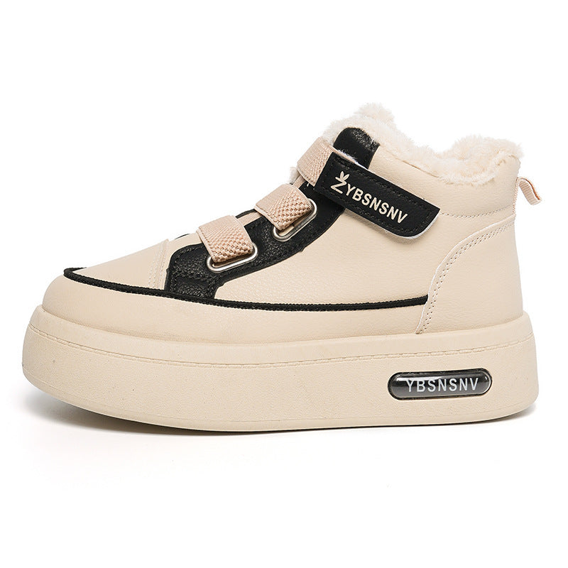 Baskets montantes d'hiver pour femmes avec un rembourrage en polaire confortable et un design sportif