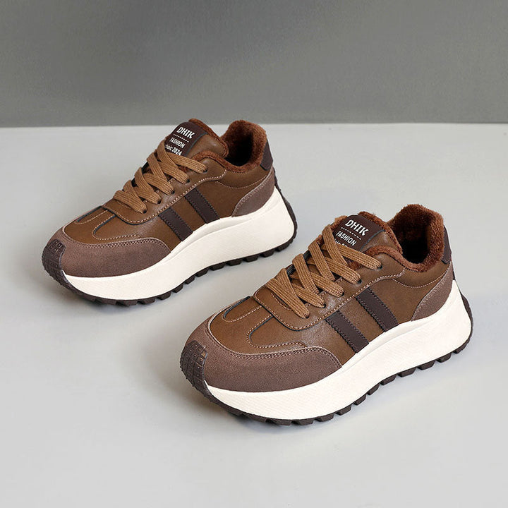 Baskets montantes confortables et chaudes pour femmes avec doublure en polaire