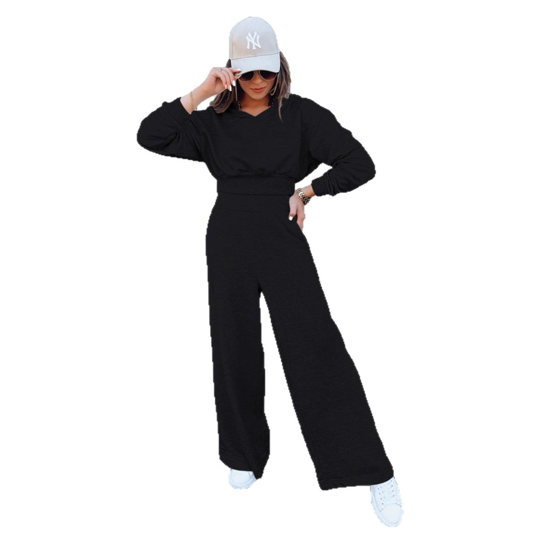 Combinaison décontractée pour femmes avec jambes larges et capuche pratique