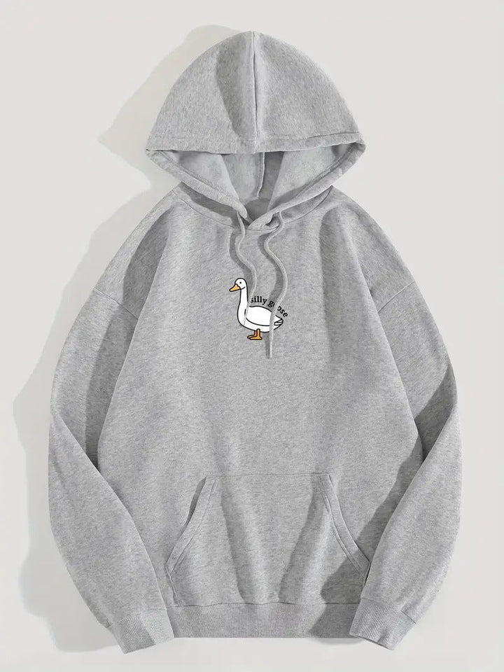 Sweat à capuche pour femmes avec un motif de canard créatif et intérieur en molleton doux