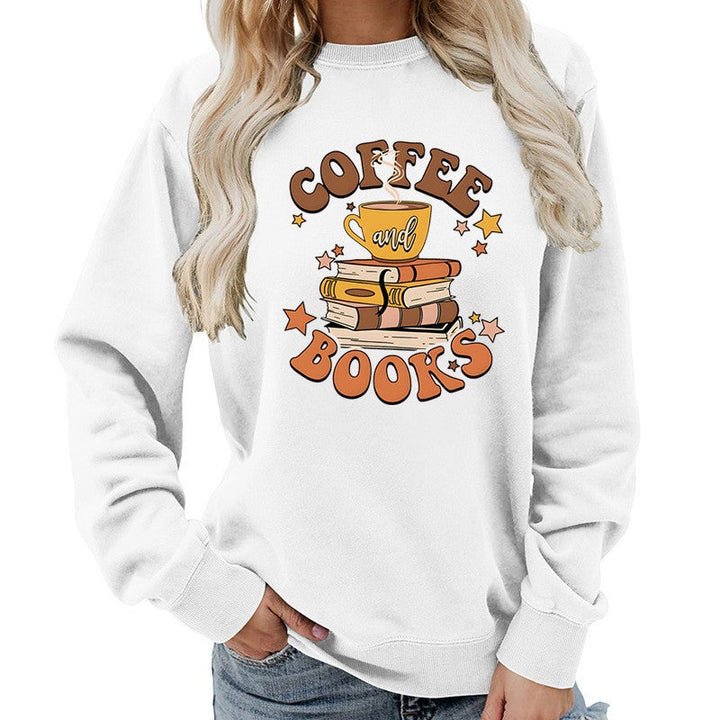 Sweatshirt pour femmes avec design créatif de livre de café