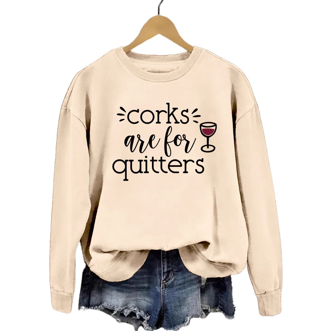 Sweat-shirt pour femmes avec une phrase créative et une coupe décontractée