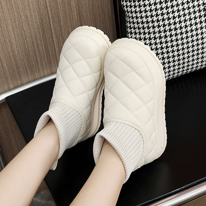 Bottes d'hiver pour femmes avec doublure en polaire isolante et semelle antidérapante