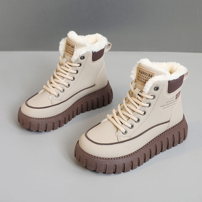 Bottes d'hiver Chunky pour femmes avec doublure chaude