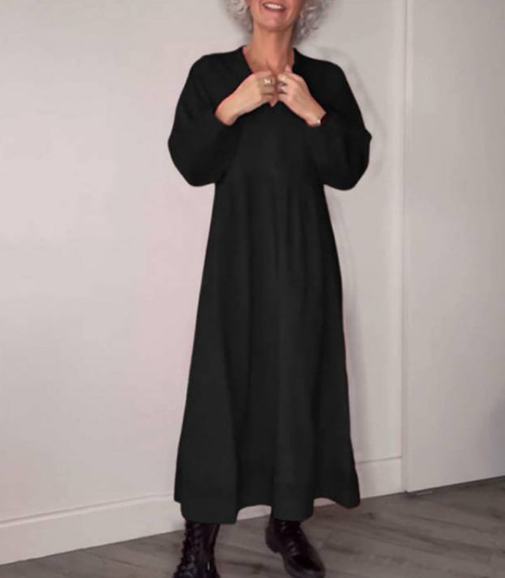 Teresa - Robe maxi longue à manches longues et style minimaliste