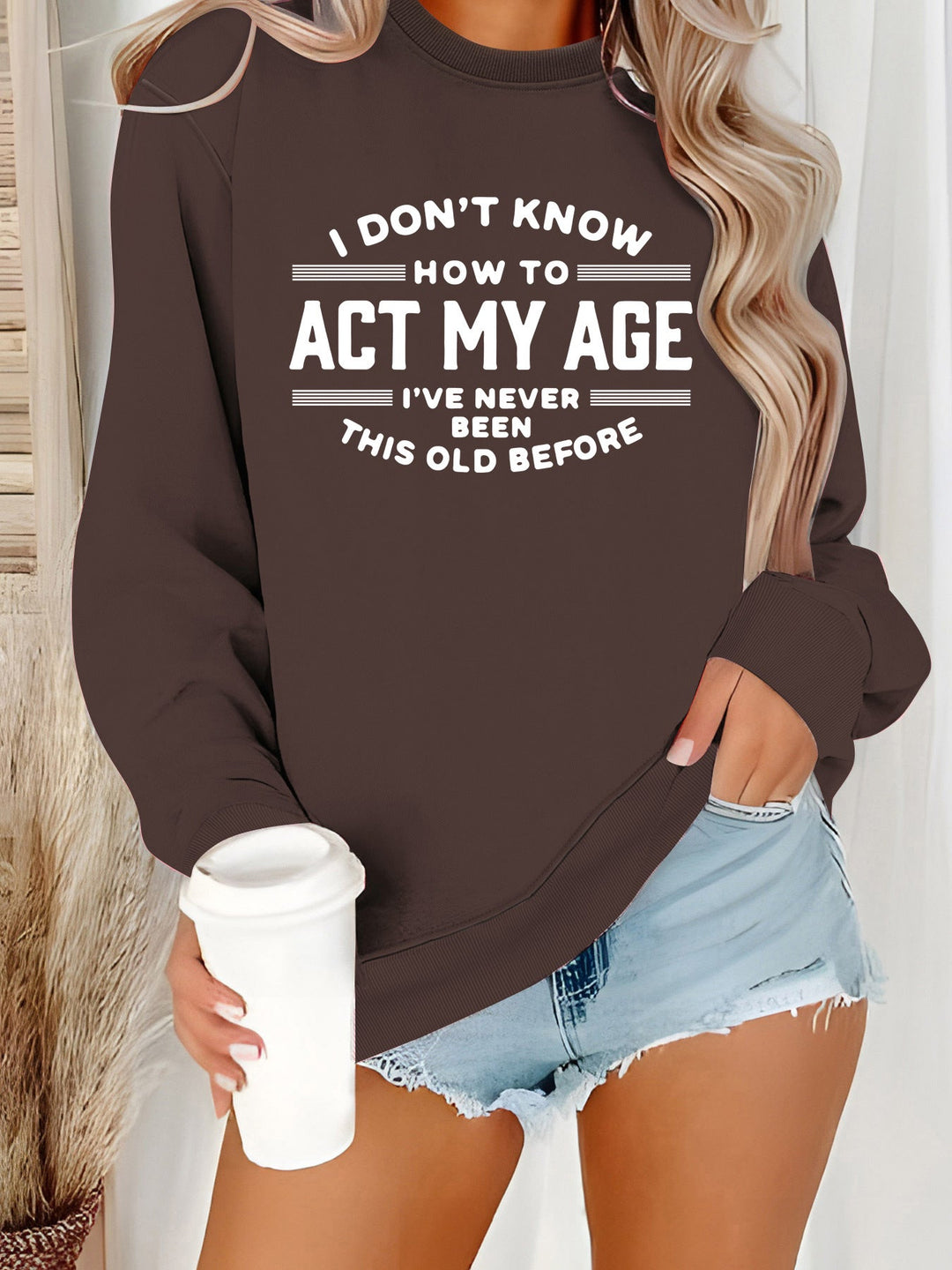 Sweatshirt pour femmes avec impression humoristique et coupe décontractée