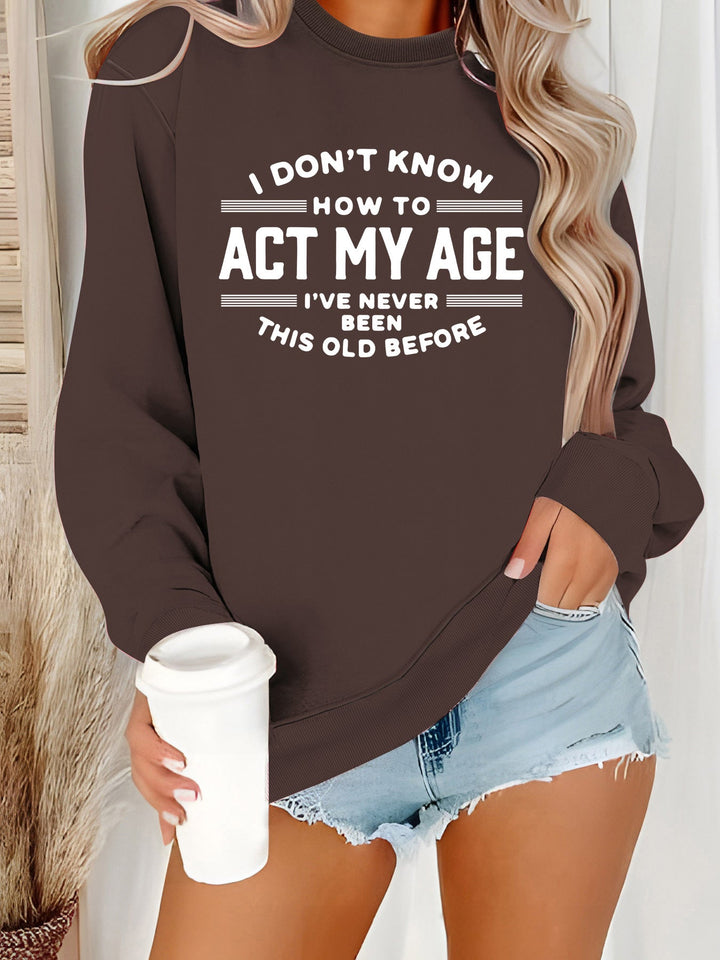 Sweatshirt pour femmes avec impression humoristique et coupe décontractée