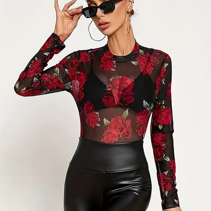 T-shirt à manches longues pour femmes avec un design abstrait moderne