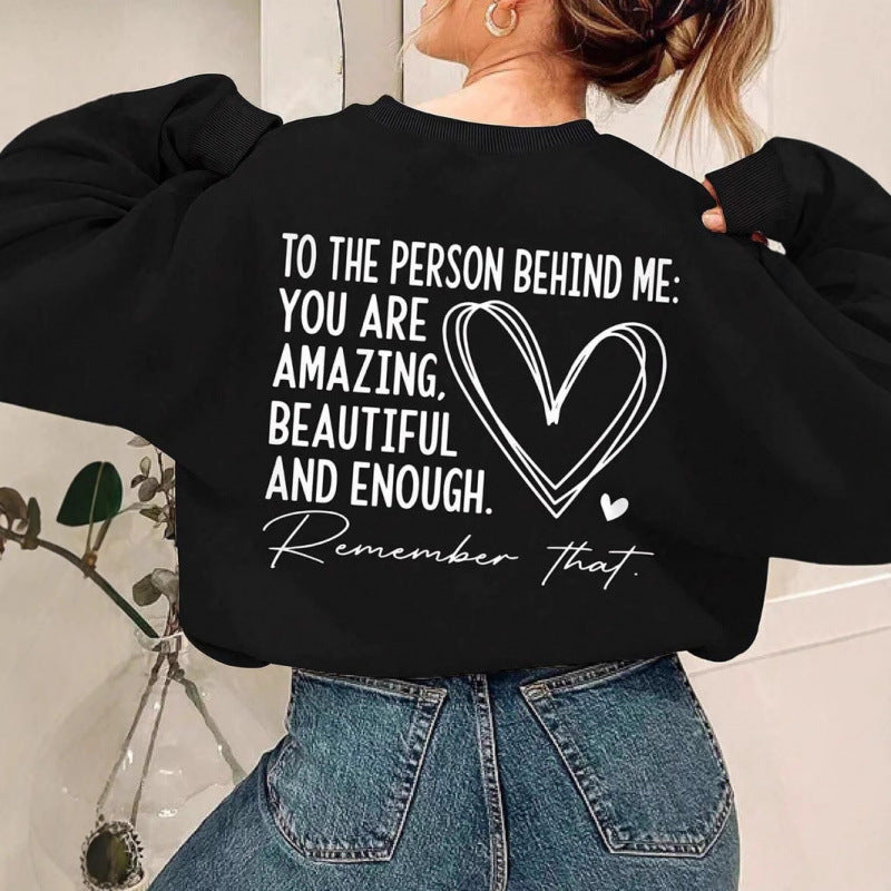 Sweat-shirt pour femmes avec motif inspirant et coupe décontractée
