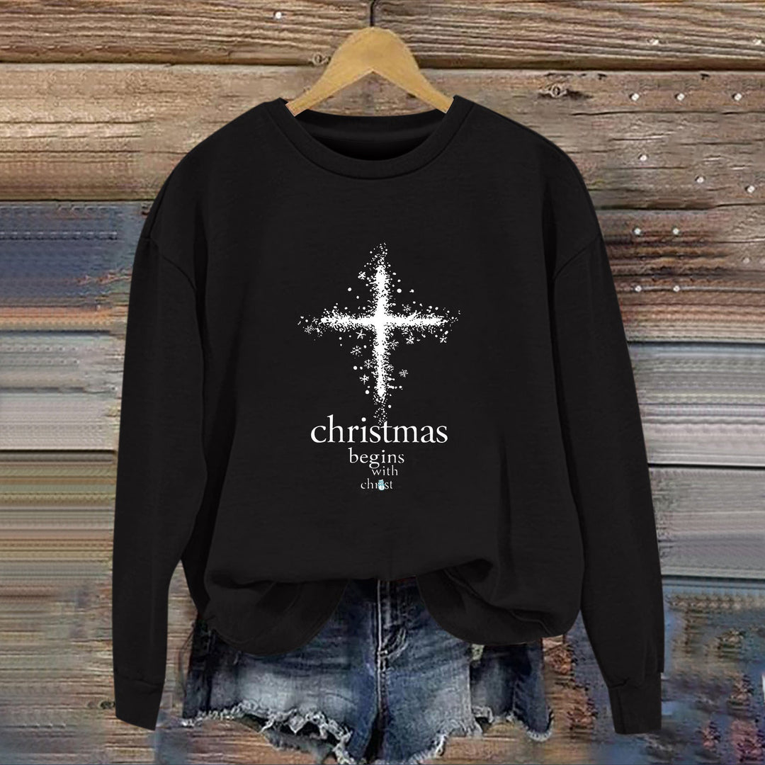 Sweatshirt pour femmes avec motif chrétien et intérieur doux