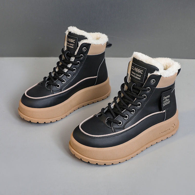 Bottes d'hiver pour femmes avec doublure douce et semelle antidérapante