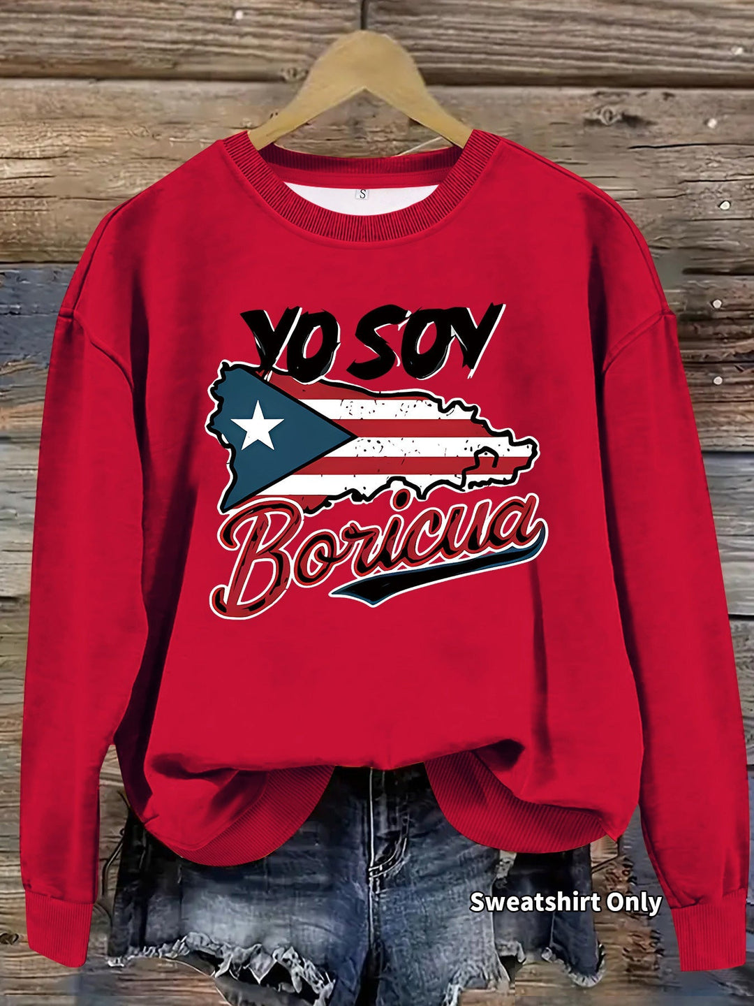 Sweat-shirt pour femmes avec design créatif de Porto Rico et coupe décontractée