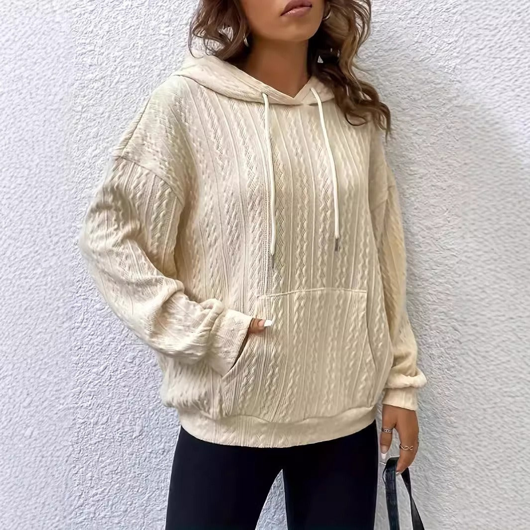 Hoodie pour femmes avec design tricoté structuré et coupe confortable