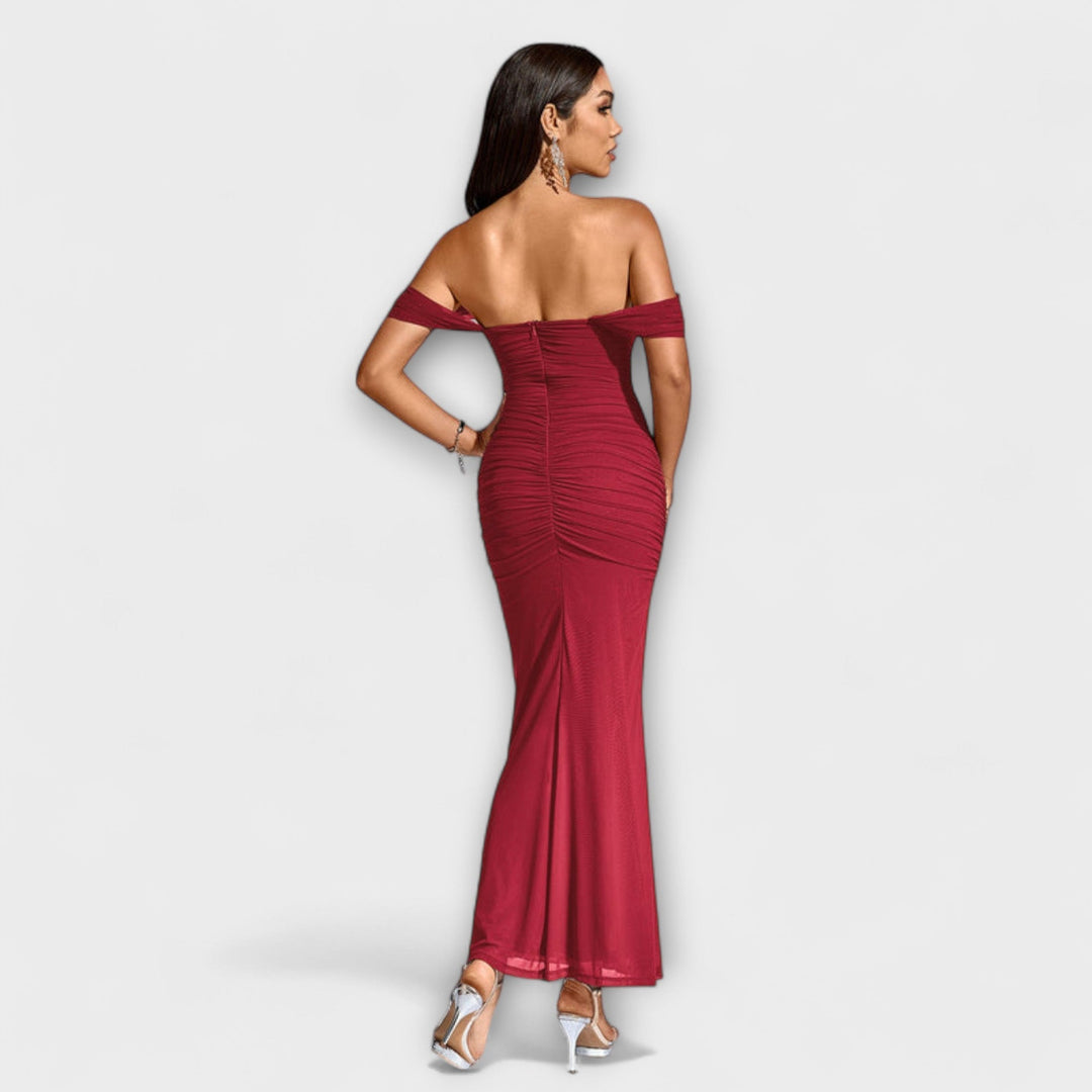 Ione - Robe Bodycon à Volants Off-Shoulder