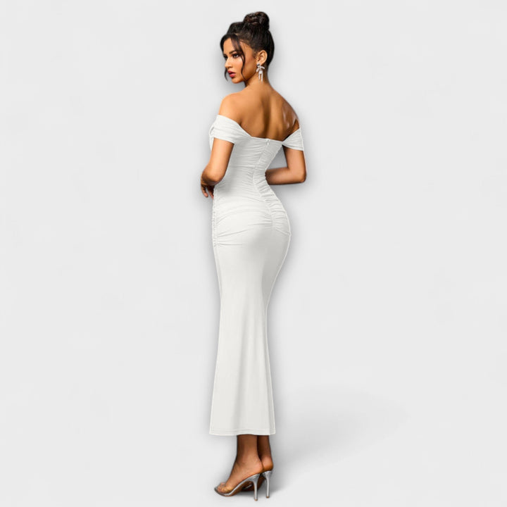 Ione - Robe Bodycon à Volants Off-Shoulder