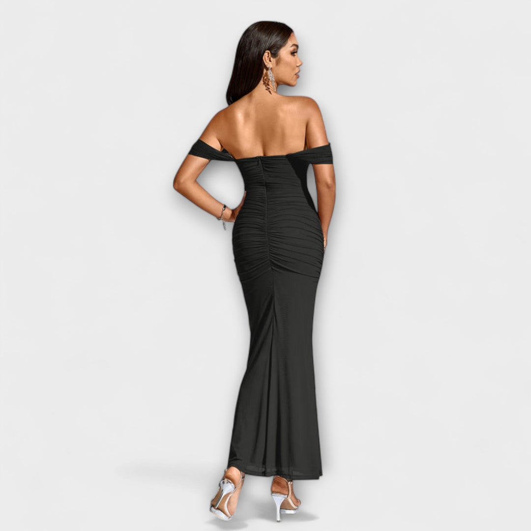 Ione - Robe Bodycon à Volants Off-Shoulder