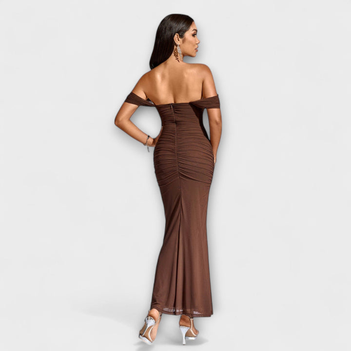 Ione - Robe Bodycon à Volants Off-Shoulder