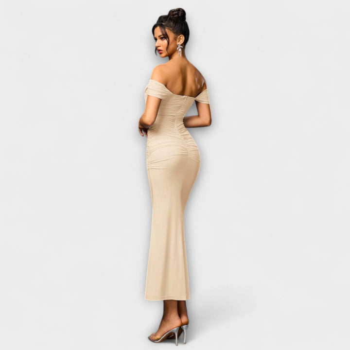 Ione - Robe Bodycon à Volants Off-Shoulder