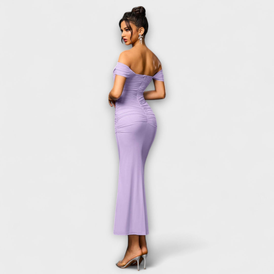 Ione - Robe Bodycon à Volants Off-Shoulder