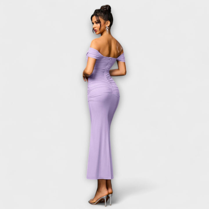 Ione - Robe Bodycon à Volants Off-Shoulder
