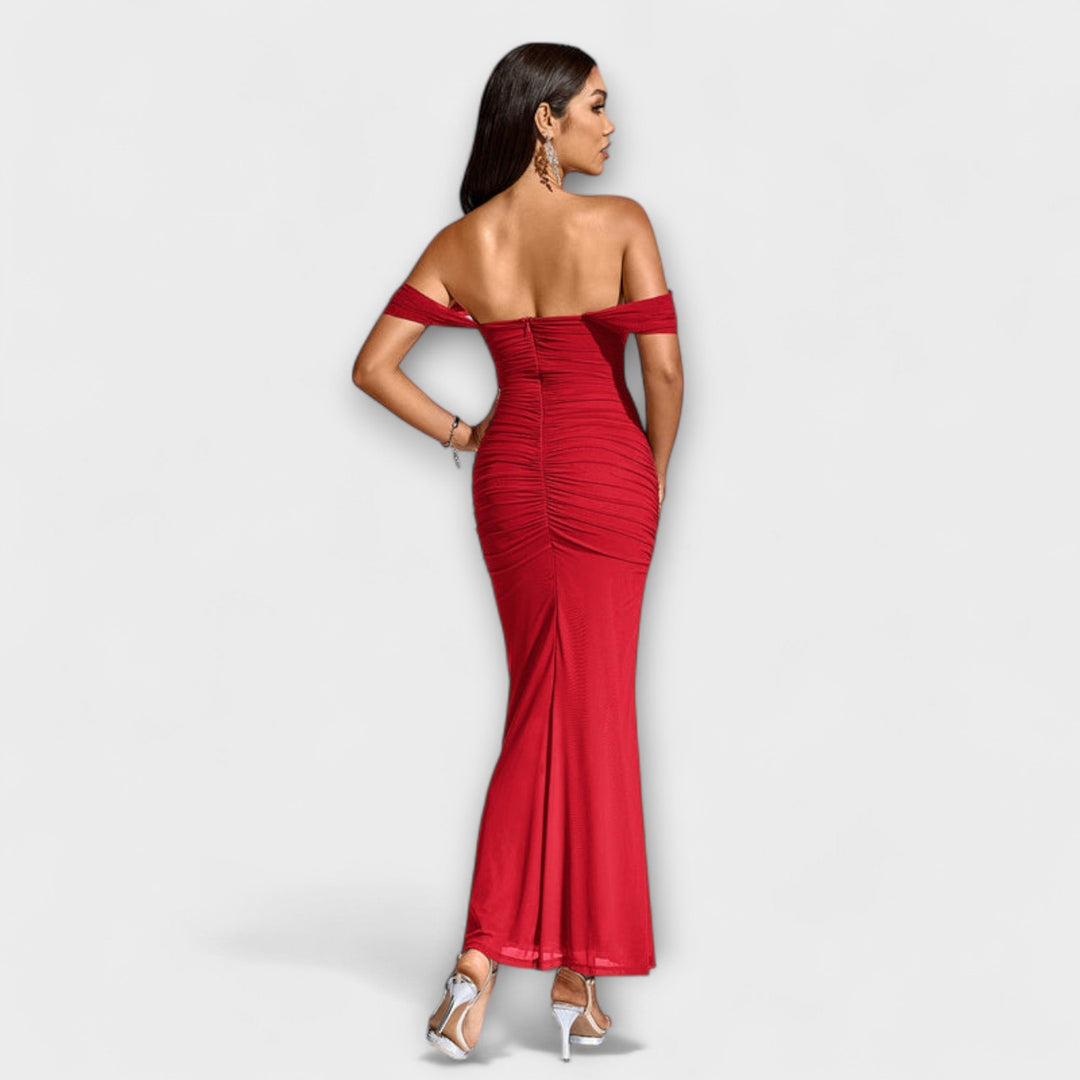 Ione - Robe Bodycon à Volants Off-Shoulder
