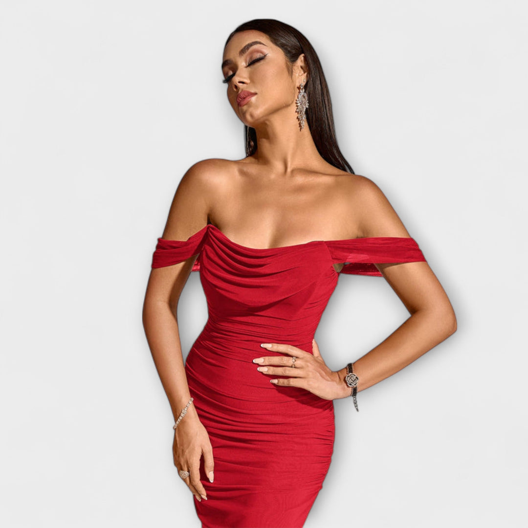 Ione - Robe Bodycon à Volants Off-Shoulder